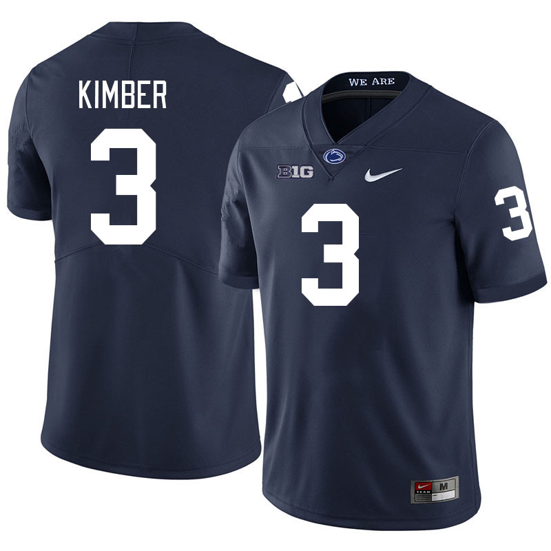 Men #3 Jalen Kimber Penn State Nittany Lions College Football Jerseys Stitched-Navy